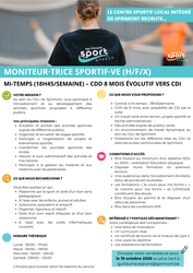Recrutement d’un moniteur sportif à mi-temps