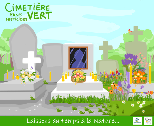 Panneau information cimetière sans pesticides